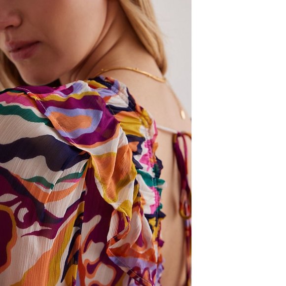 NEW Anthropologie The Odetta Ruffled V-Neck Dress - Picture 2 of 7